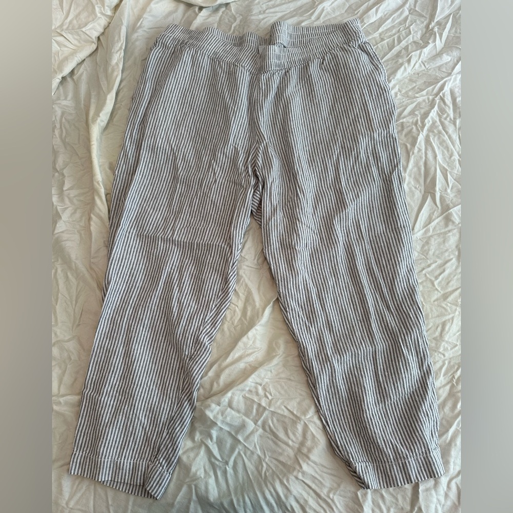 Old Navy Striped Linen High-Rise Pants